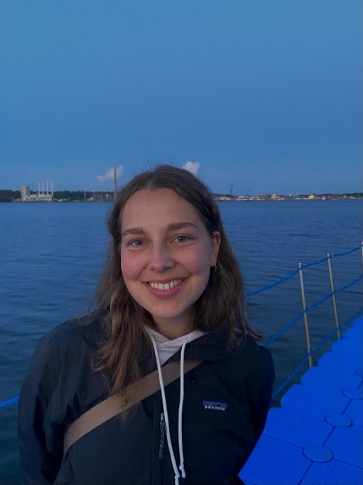 Ein blaues symbol einer person ohne gesicht auf weißem hintergrund.