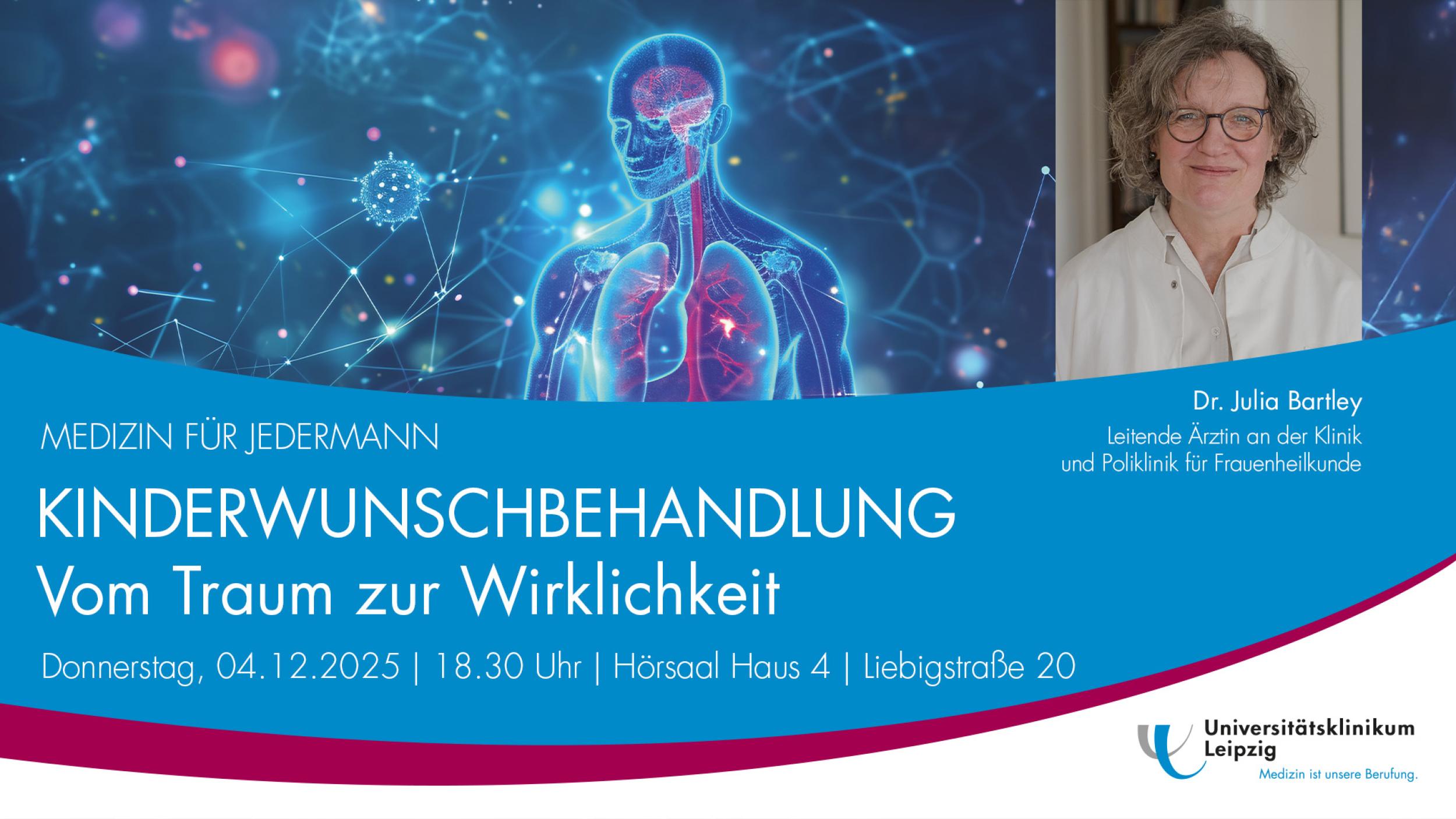 Dr. Julia Bartley spricht am 4. Dezember bei "Medizin für Jedermann" zur Kinderwunschbehandlung.