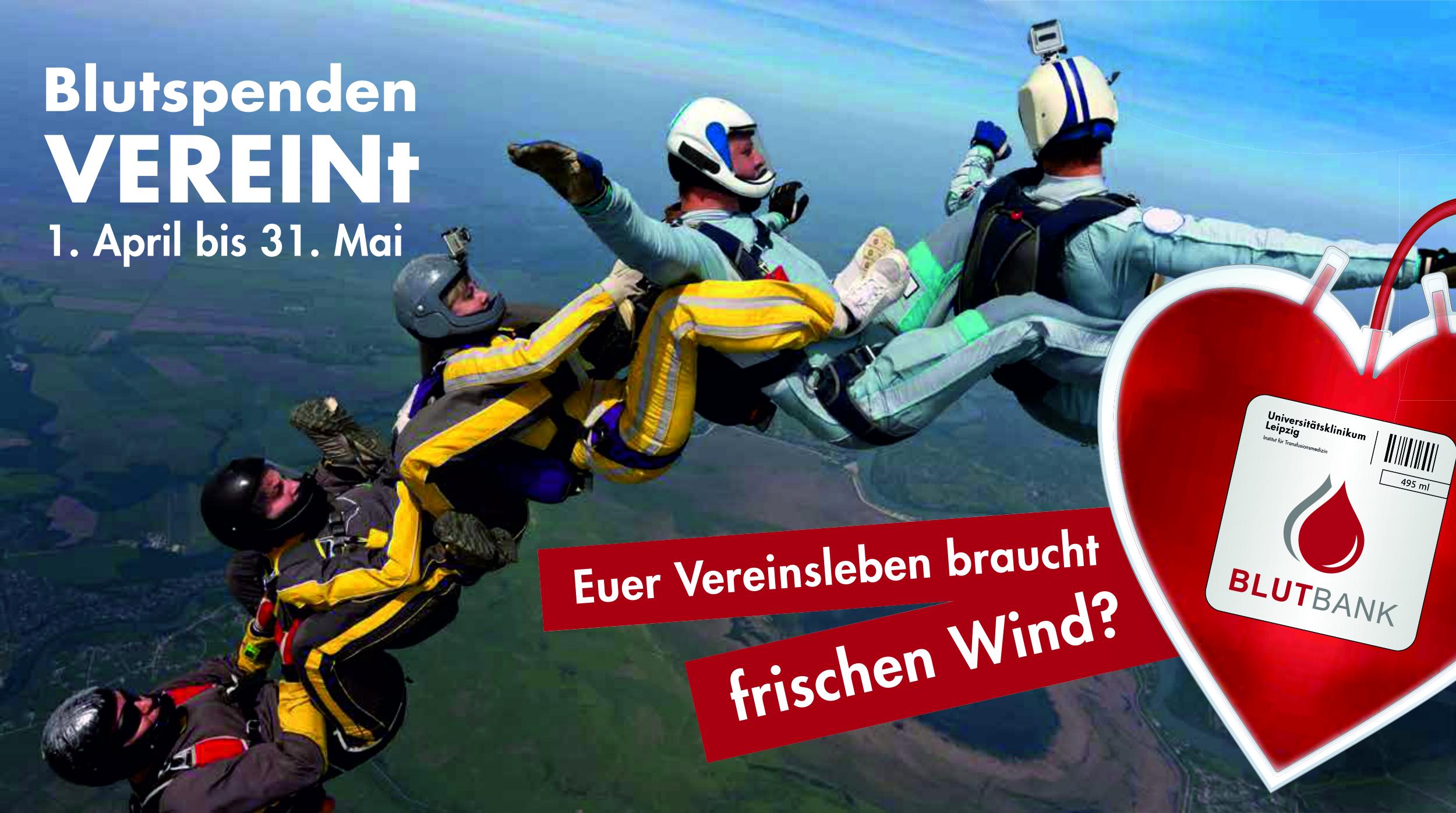 Vom 1. April bis 31. Mai können Vereine in und um Leizig bei der Blutbank-Aktion "Blutspenden VEREINt" Gutes für sich und andere tun.