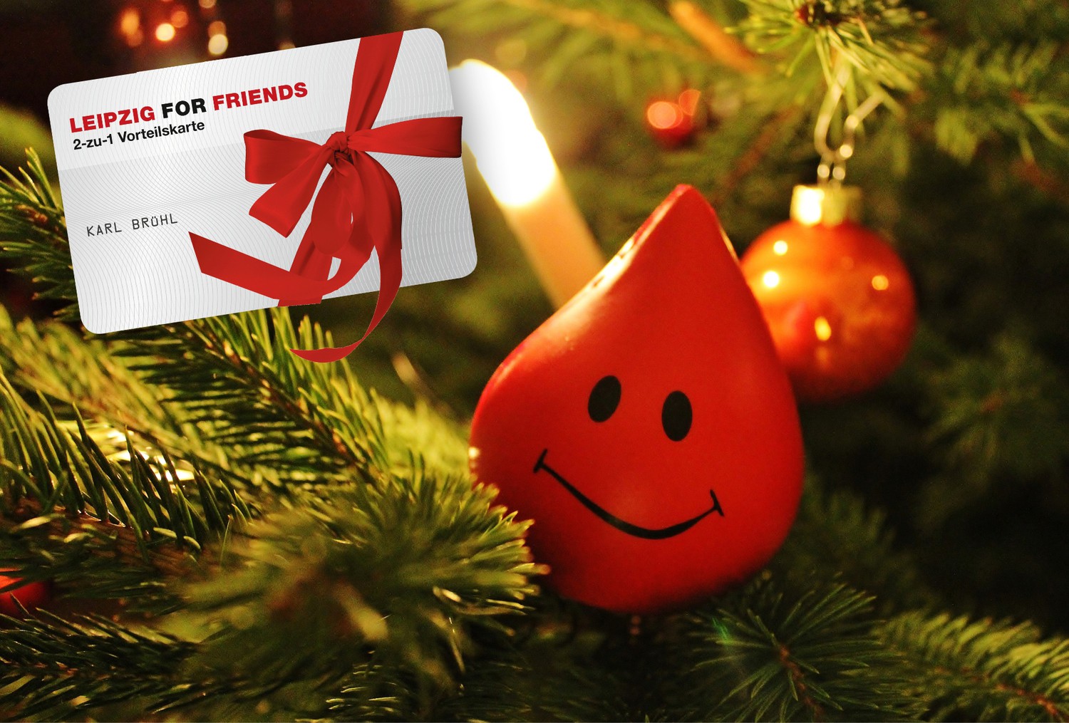 Die UKL-Blutbank bedankt sich bei allen Blutspendern im Dezember mit einer LEIPZIG FOR FRIENDS-2 zu 1 Vorteilskarte.