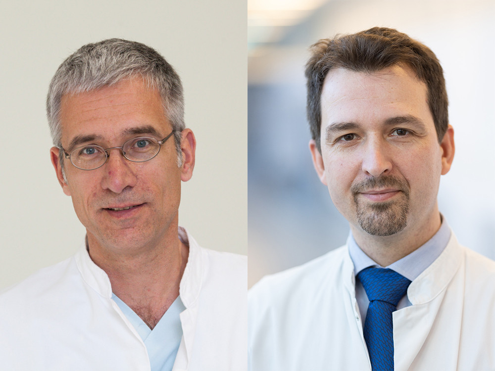 Prof. André Gries (li.), Ärztlicher Leiter der Zentralen Notfallaufnahme, und Prof. Christian Kleber, Bereichsleiter Unfallchirurgie